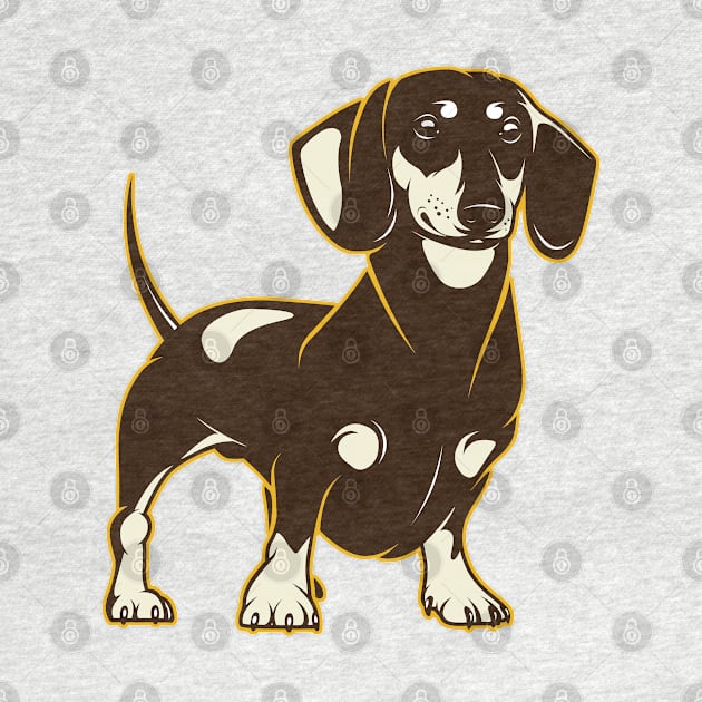 Dashing Dachshund Dog Art by Rumble Dog Tees